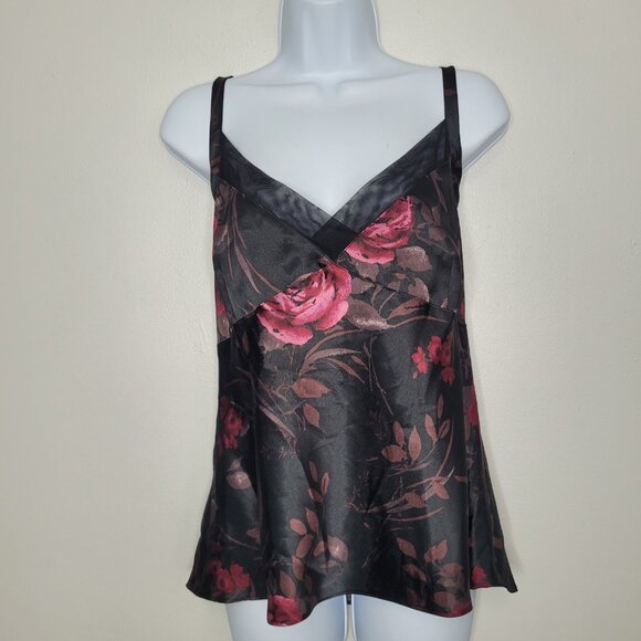 Vintage y2k grunge dark moody floral witchy going out party slip top size xl - Picture 1 of 5